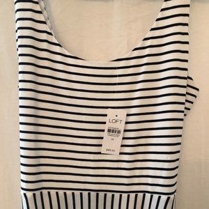 NWT LOFT B/W TANK MIDI DRESS SIZE M